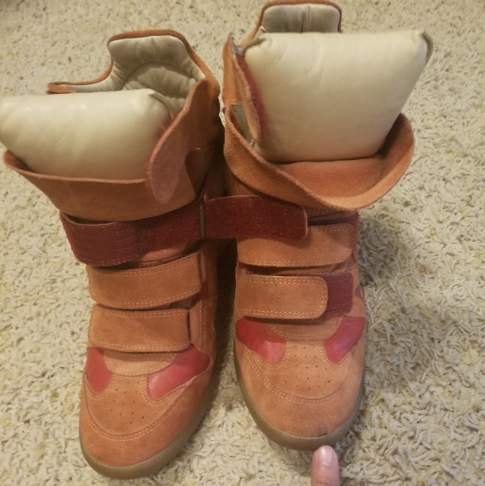 Isabel Marant Wedge Sneakers-Leather-Suede